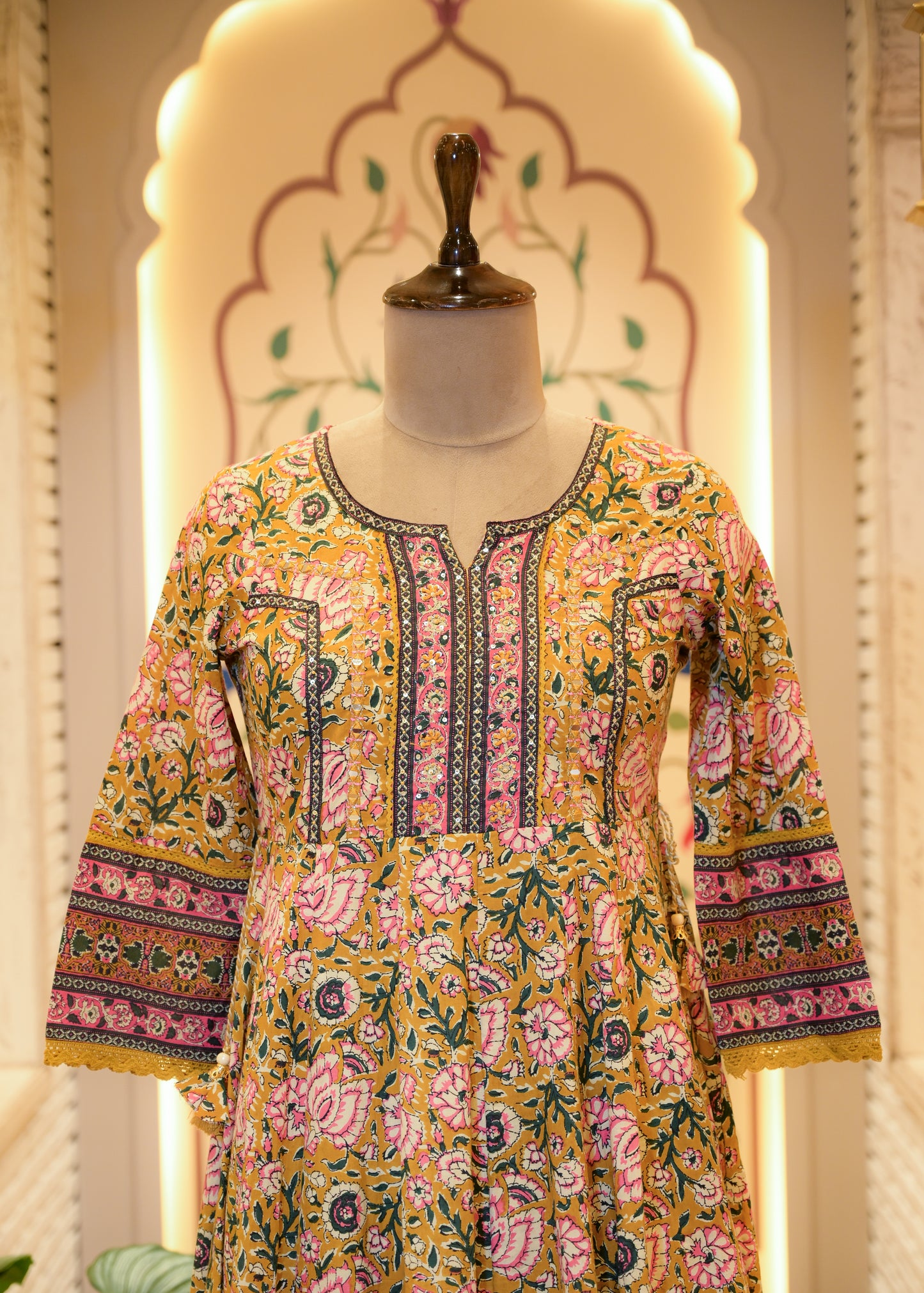 Rangoli Mustard Stitched Suit Set