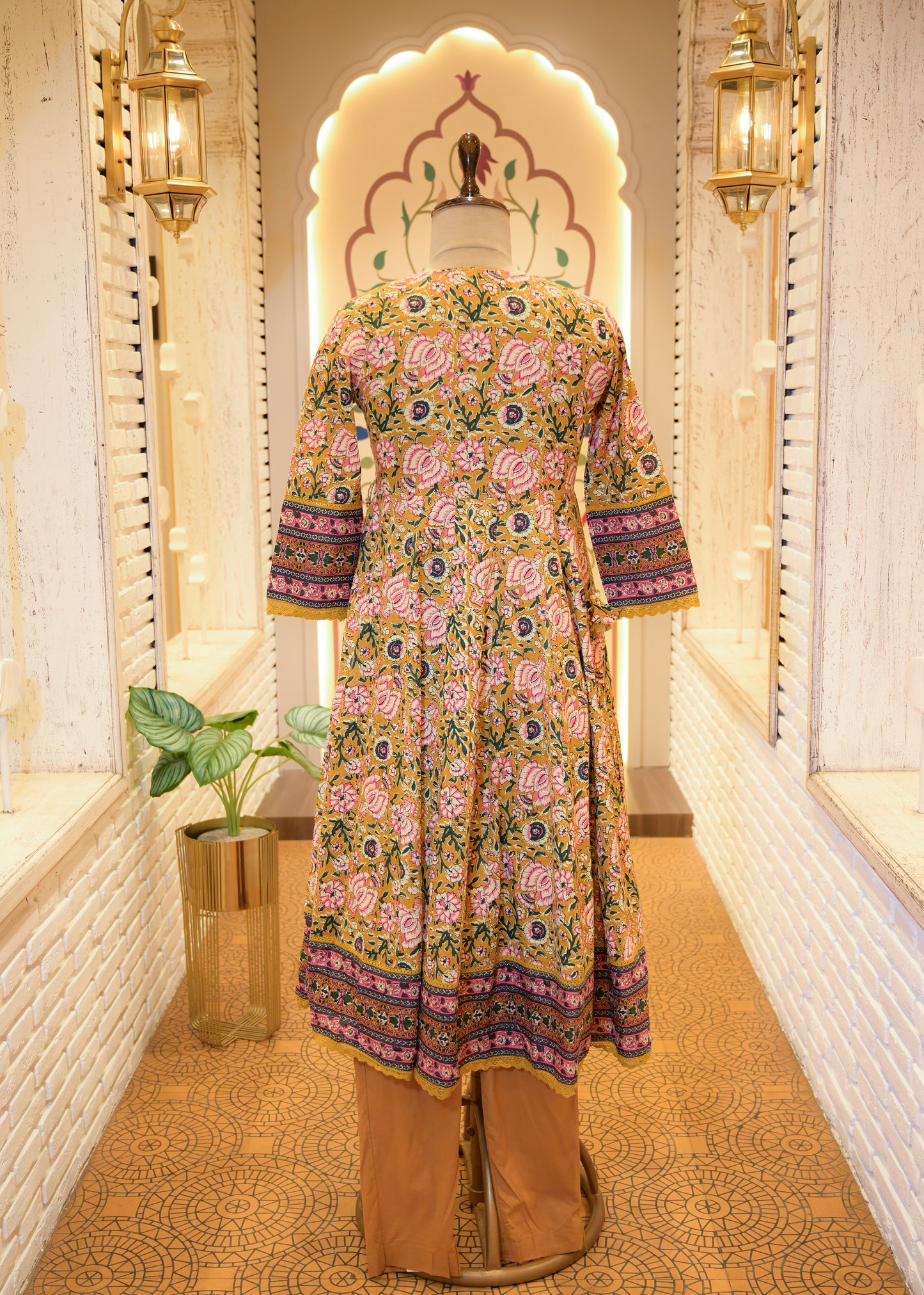 Rangoli Mustard Stitched Suit Set
