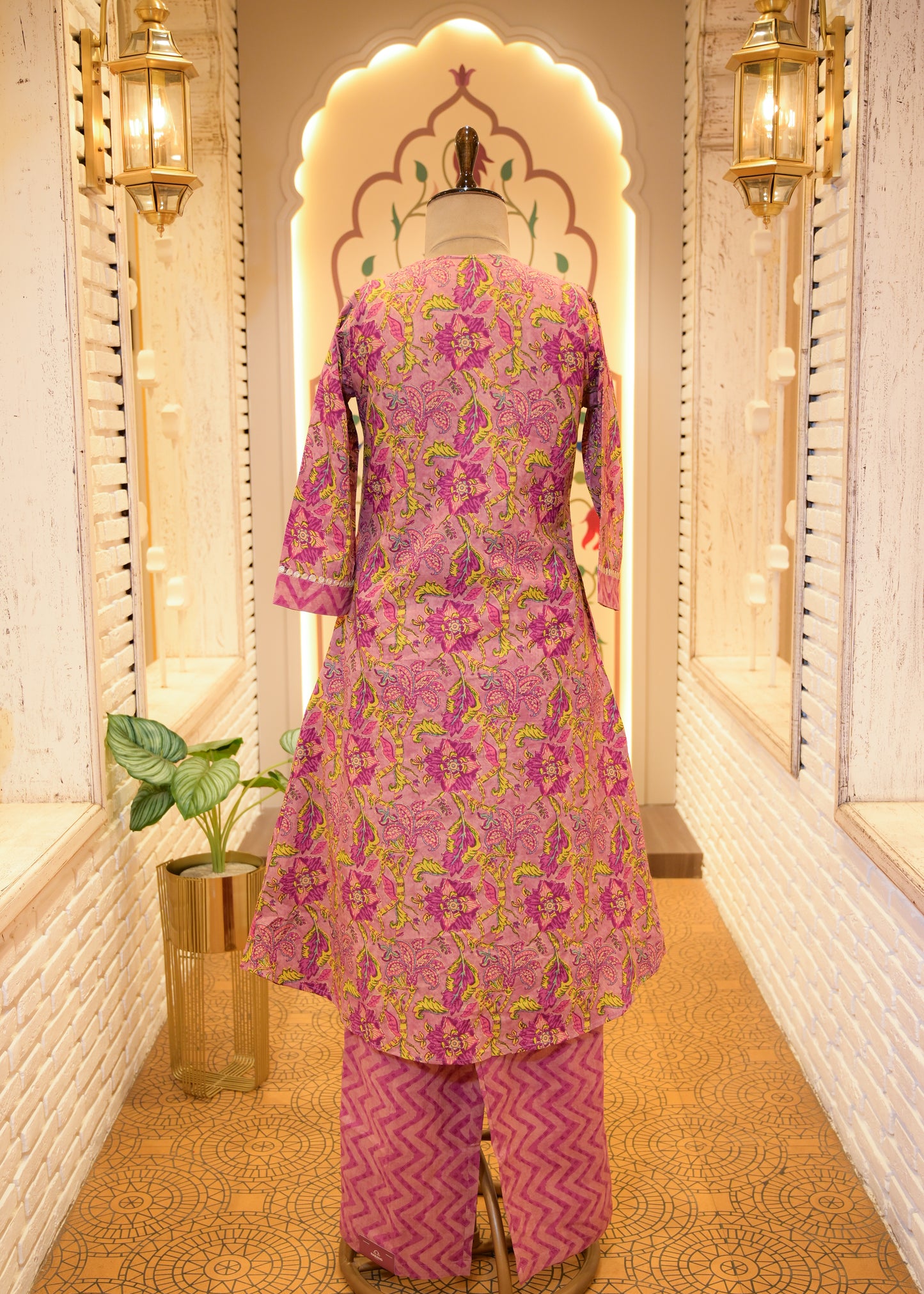 Pallavi Purple & Yellow Stitched Suit Set