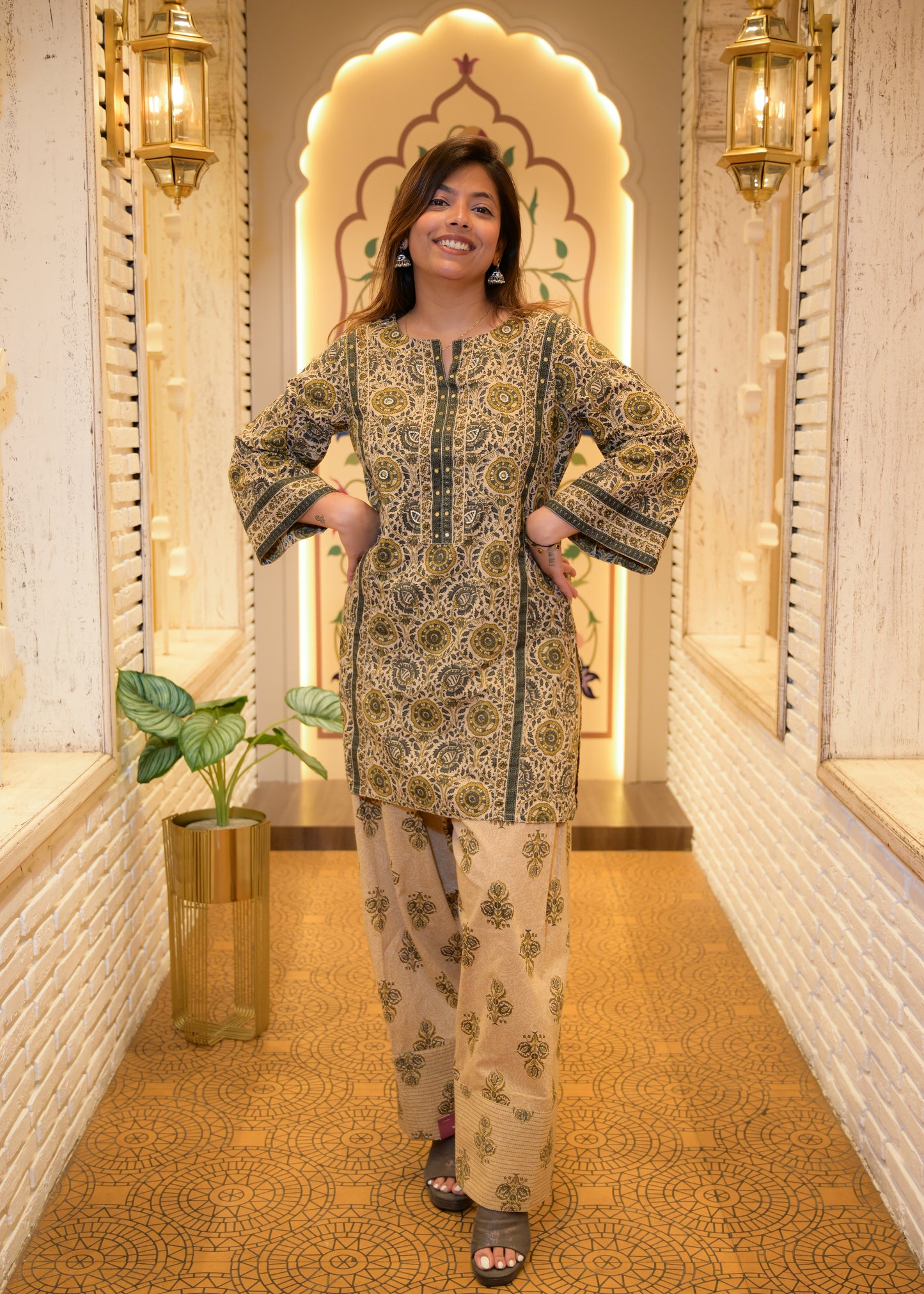 Noor Green Farsi Salwar Stitched Suit Set