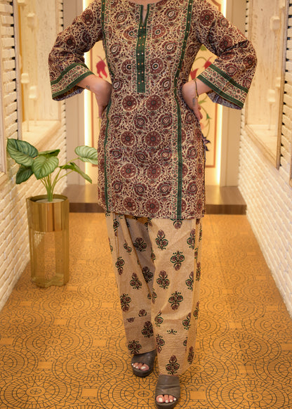 Noor Red Farsi Salwar Stitched Suit Set