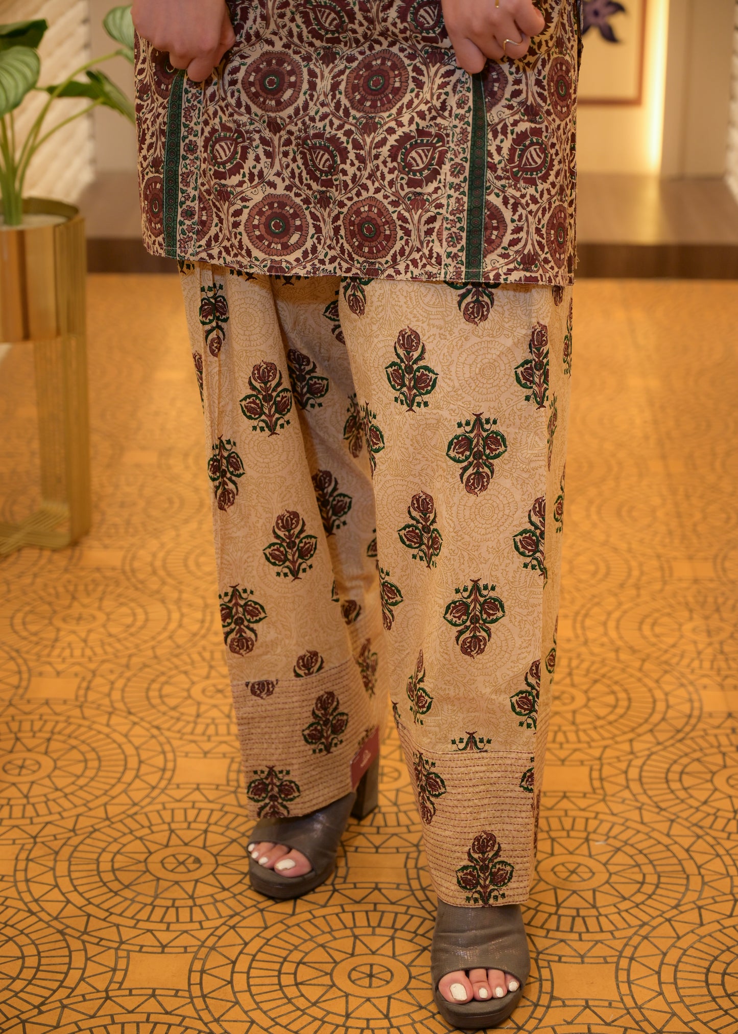 Noor Red Farsi Salwar Stitched Suit Set