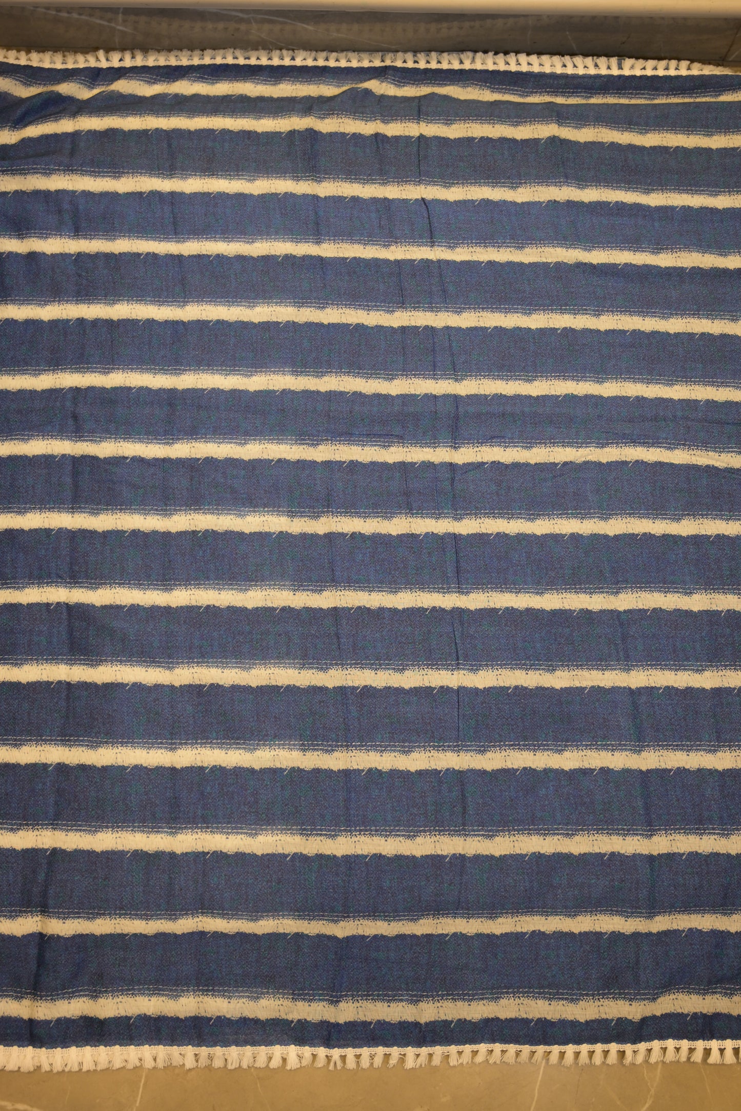 Utsa Navy Blue Cotton Saree with Unstitched Blouse