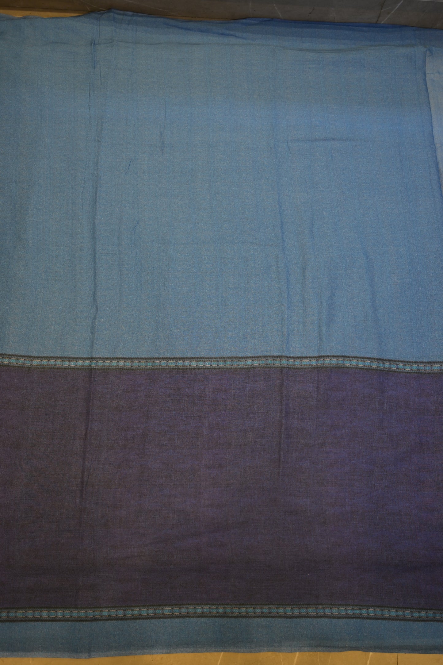Zeeya Navy Blue Cotton Saree with Unstitched Blouse