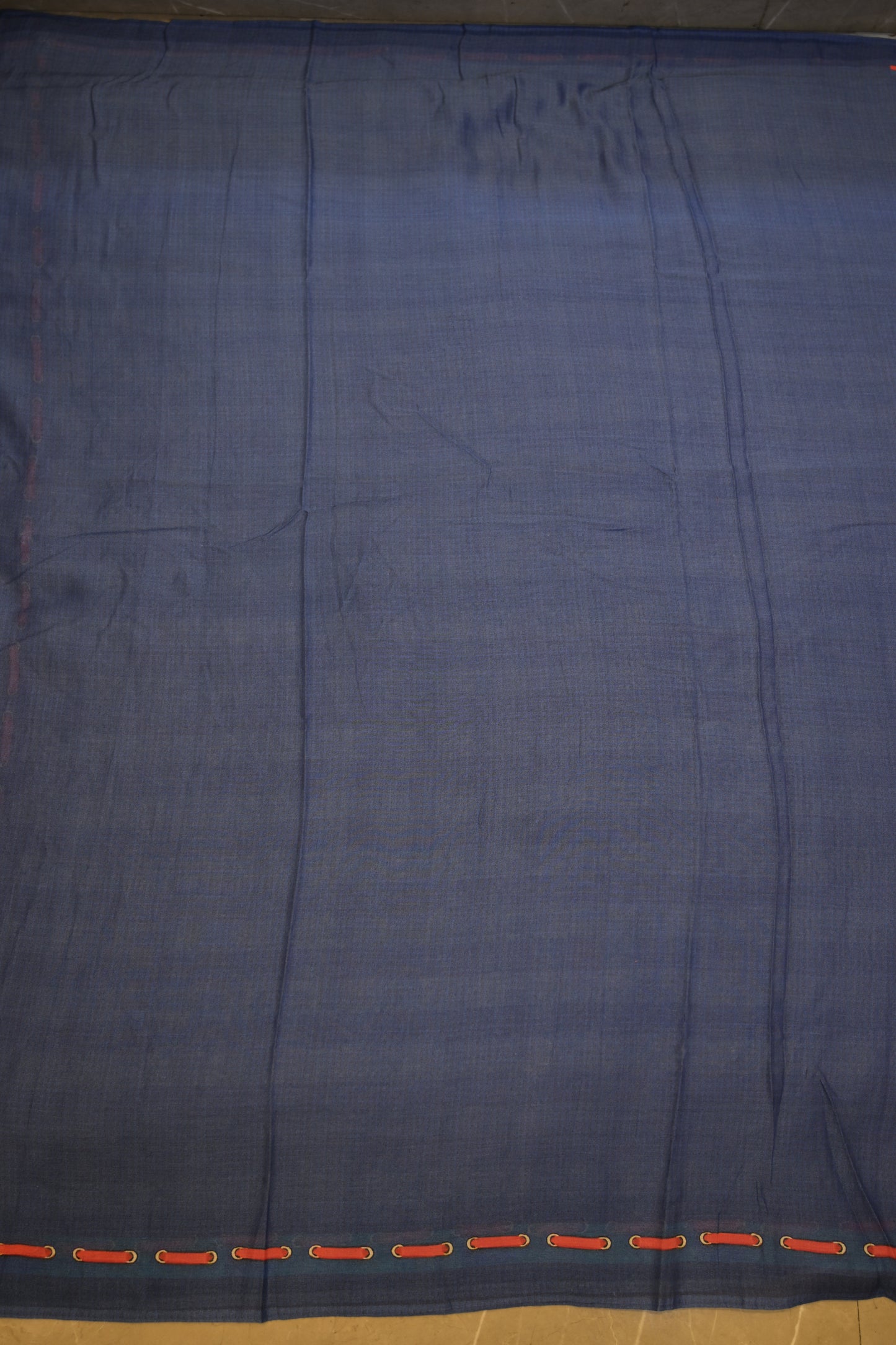 Neelkamal Navy Blue Cotton Saree with Unstitched Blouse