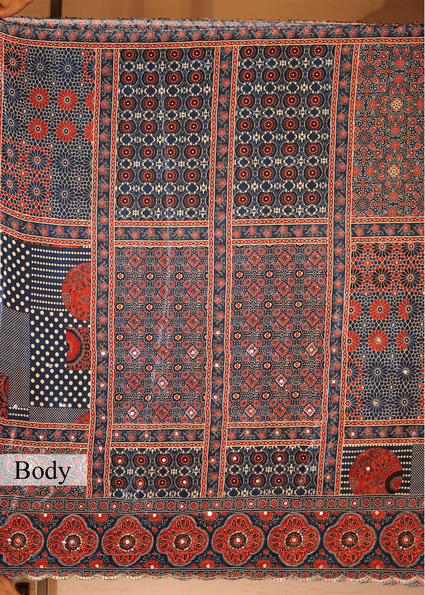 Hasna Mirror Ajrak Printed Saree