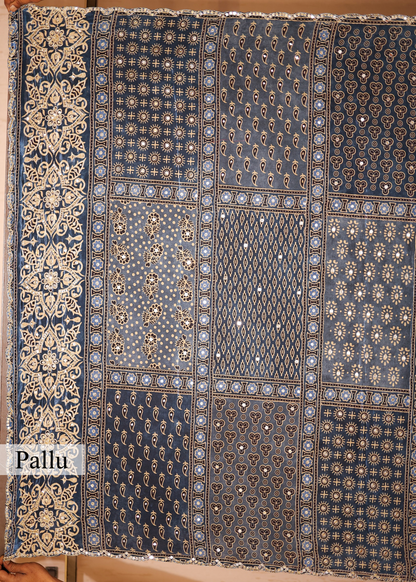 Ektara Mirror Ajrak Printed Saree