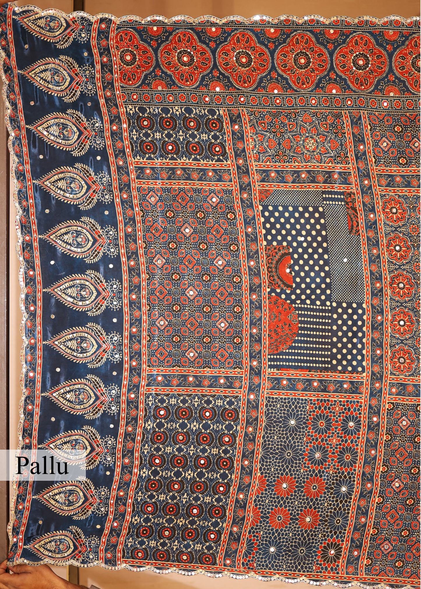 Hasna Mirror Ajrak Printed Saree
