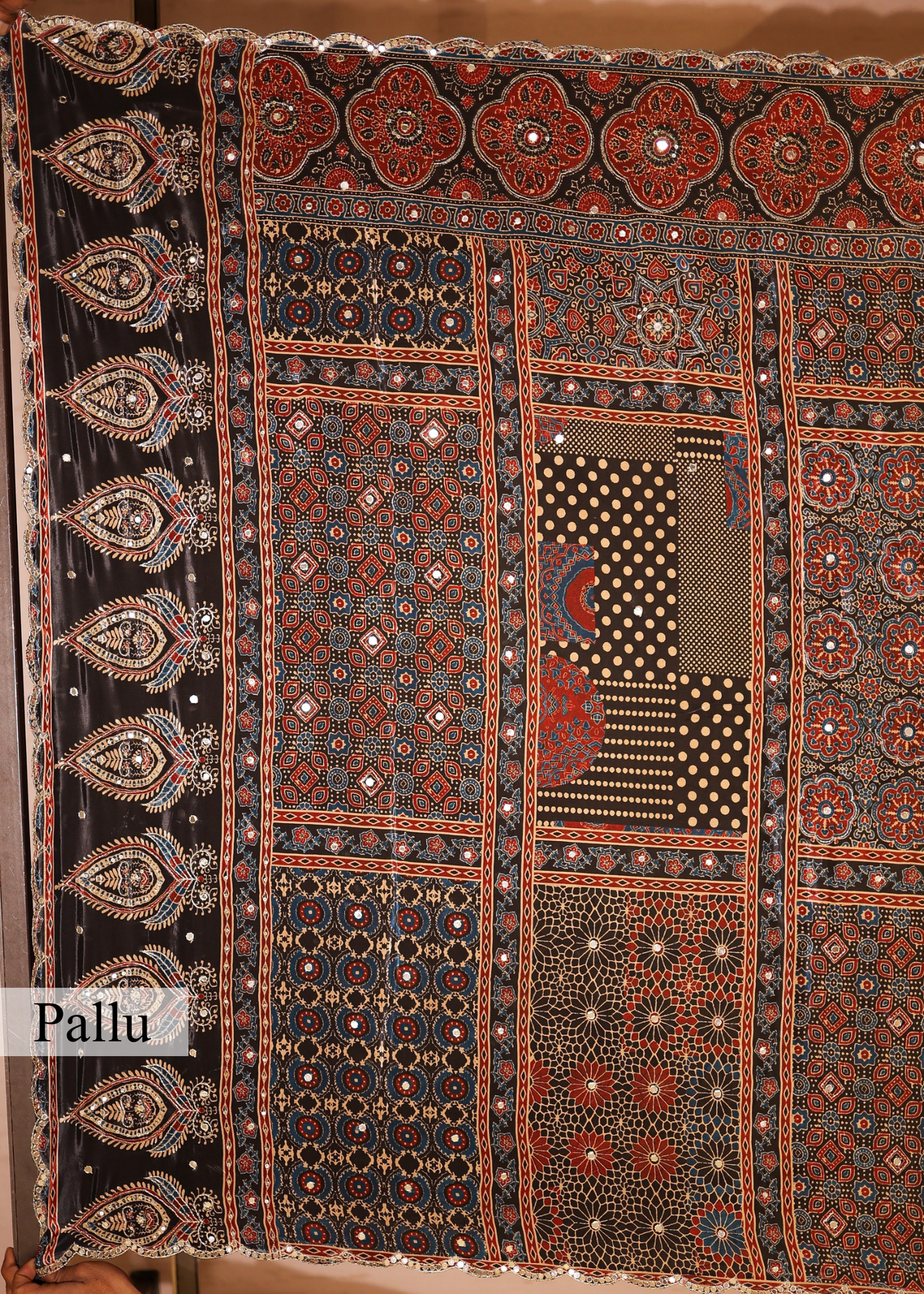 Zeenat Mirror Ajrak Printed Saree