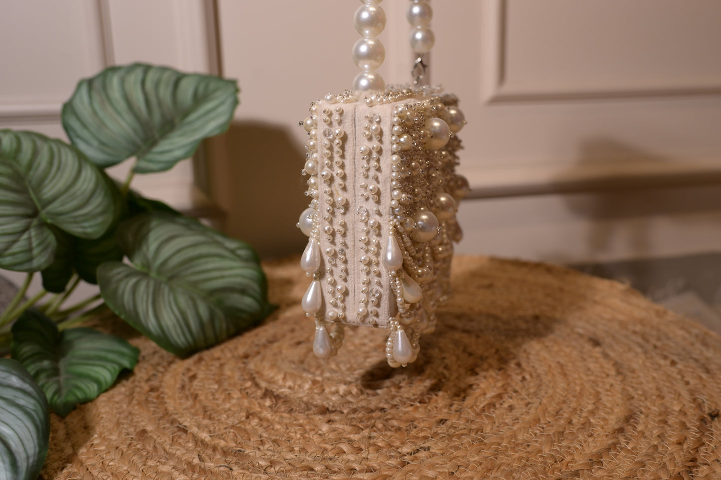 Ivory Pearl Boxy Tassel Bag