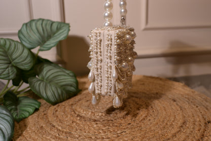 Ivory Pearl Boxy Tassel Bag