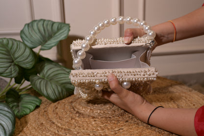 Ivory Pearl Boxy Tassel Bag
