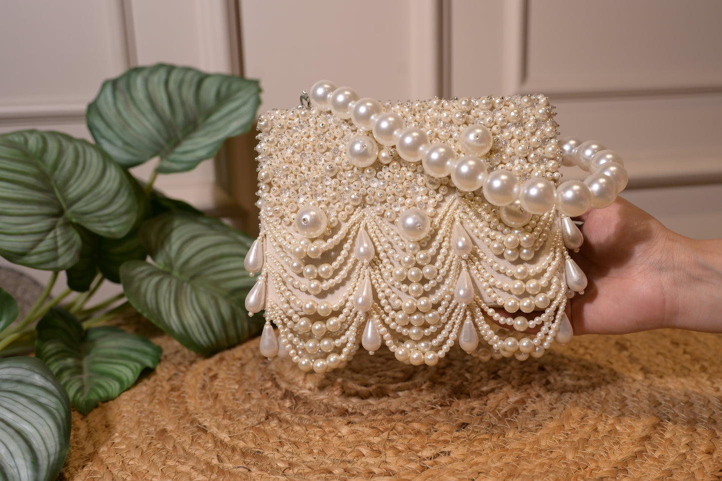 Ivory Pearl Boxy Tassel Bag
