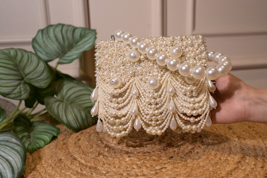Ivory Pearl Boxy Tassel Bag