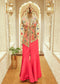 Noori Pink Asymmetric Jacket Sharara Set