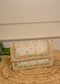 Beige Bead Embroidered Clutch Bag