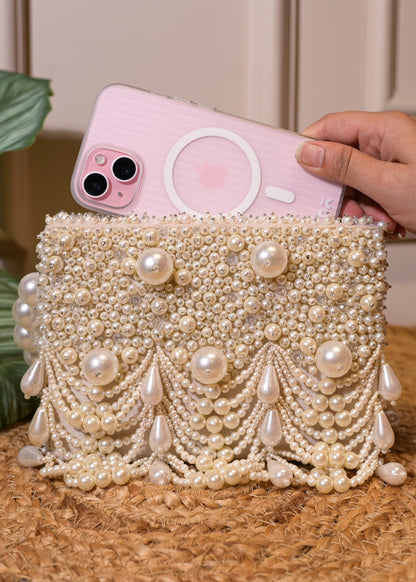 Ivory Pearl Boxy Tassel Bag
