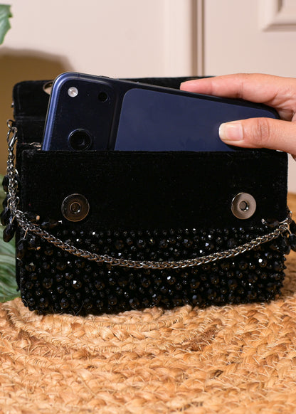 Black Stud Rectangular Bag