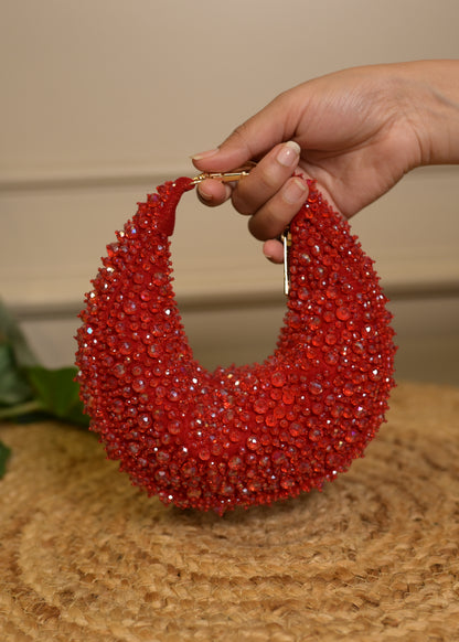 Red U Shaped Stud Potlis