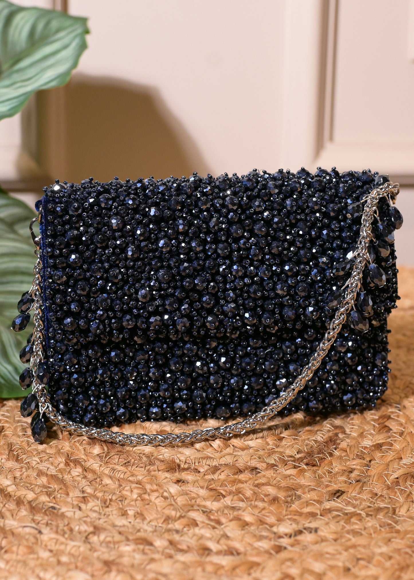 Navy Stud Rectangular Bag