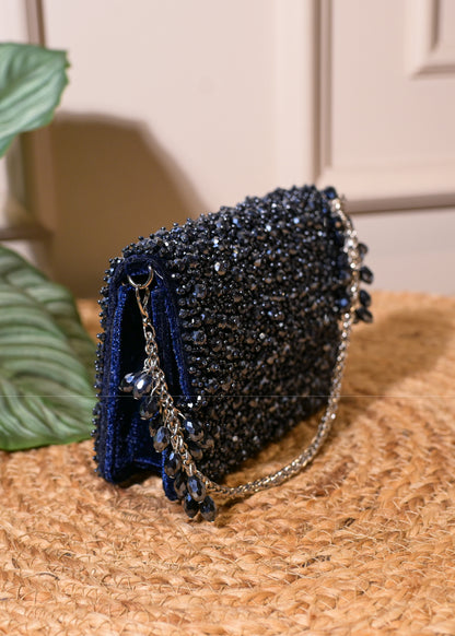 Navy Stud Rectangular Bag
