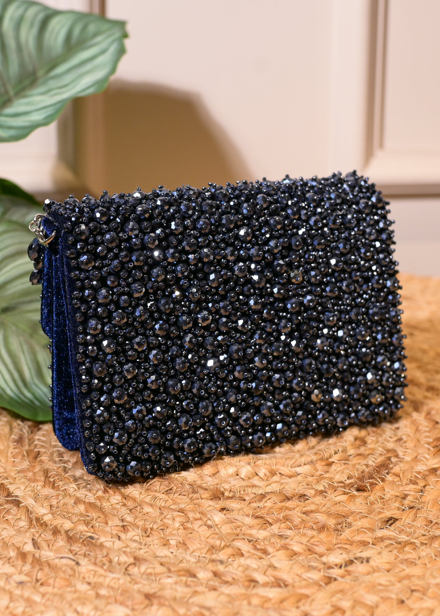 Navy Stud Rectangular Bag