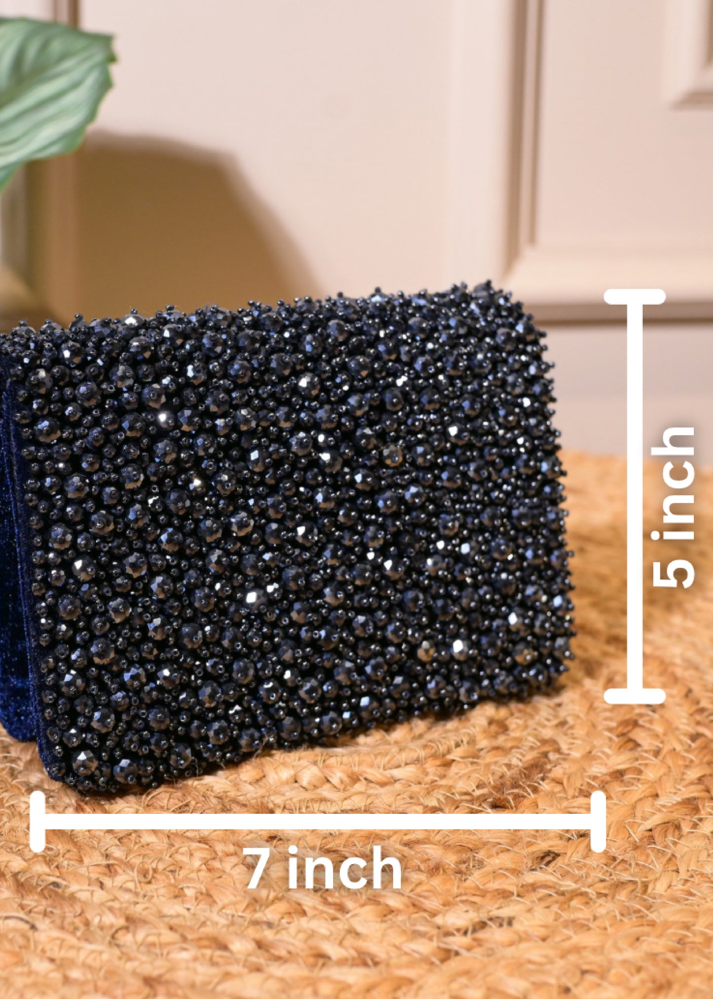 Navy Stud Rectangular Bag