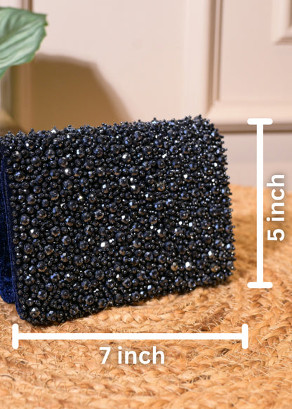 Navy Stud Rectangular Bag