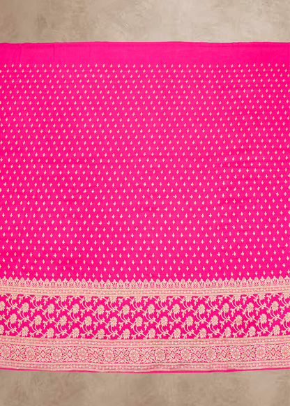 Rani Booti Embroidered Dola Silk Saree with Unstitched Blouse