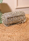 Silver Cylindrcal Studded Clutch Bag