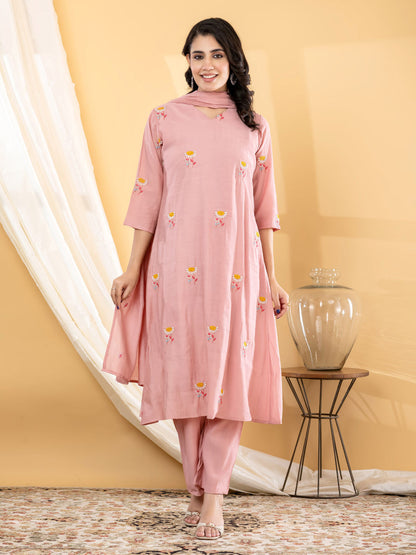 Gulabi Mul Cotton Stitched Suit Set