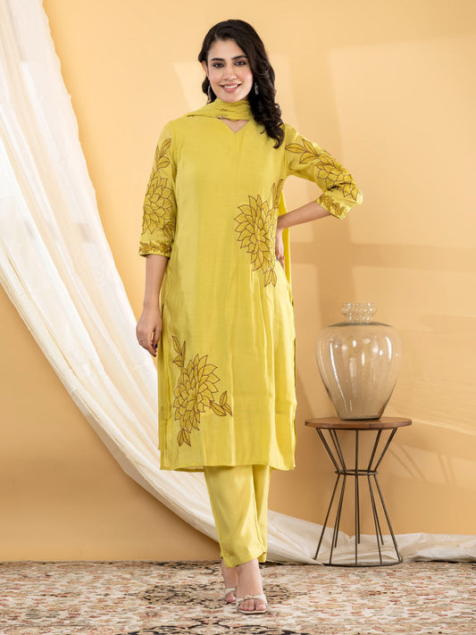 Kaavi Mul Cotton Stitched Suit Set